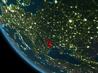 Moldova at night from orbit