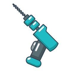 Medical drill icon, cartoon style.