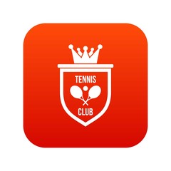 Coat of arms of tennis club icon digital red