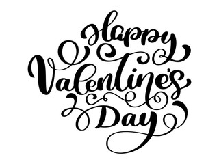 Fototapeta na wymiar Happy Valentines Day typography poster with handwritten calligraphy text, isolated on white background. Vector Illustration