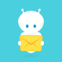 Cute happy smiling funny robot chat bot 