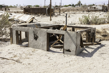 Torn house in Salton Sea, California