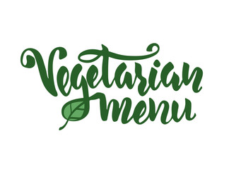 Hand lettering "Vegetarian menu"