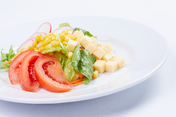 fresh salad on white