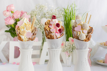 Bubble Waffle in rosa 