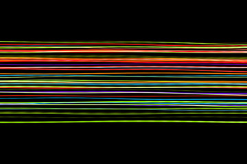 Simple color neon lines isolated on black background.