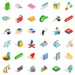 Calculator icons set, isometric style