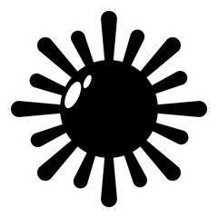 Sun icon, simple black style