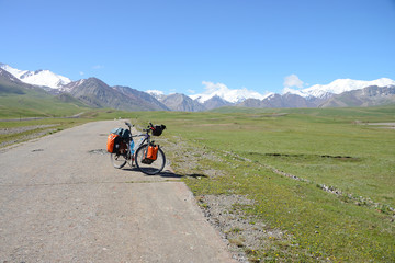 Long distance cycling and camping on M41 Pamir Highway, Kyrgyzstan