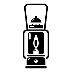 Gas lamp icon, simple black style