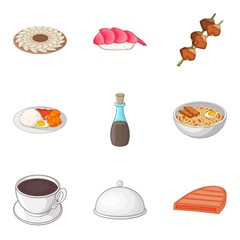 Mess icons set, cartoon style