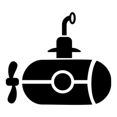 Bathyscaphe with screw icon, simple style.