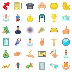 Idea icons set, cartoon style