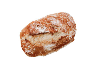 freshly baked bread in front of white background