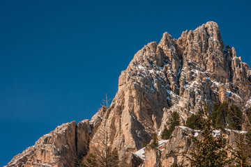 Tofana di Rozes over a blue sky in winter, Cortina D'Ampezzo, Italy