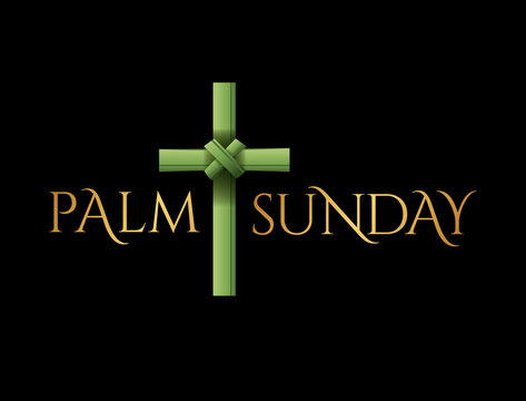 Christian Palm Sunday Cross Theme Illustration