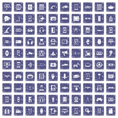 100 adjustment icons set grunge sapphire