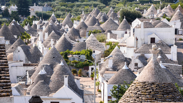The roofs of famous Alberobello's trulli