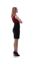 Fototapeta premium Side view picture of a young elegant woman