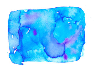 Colorful abstract watercolor texture stain with splashes and spatters. Modern creative watercolor background for trendy design.