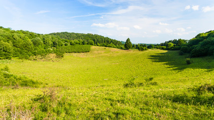 Fototapeta premium green hills in Nature and Geopark Vulkaneifel