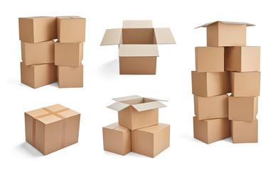 box package delivery cardboard carton stack