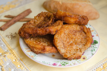French toasts. Traditional Spanish torrijas