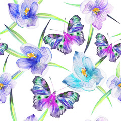 Stylized snowdrops flowers illustration. watercolor - 187260739