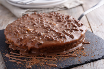 Almond cake with dark chocolate