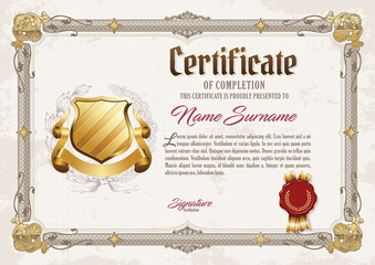 Certificate of Completion Vintage Frame