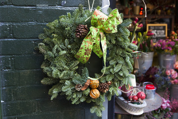 Christmas wreath as a home decoration for Christmas