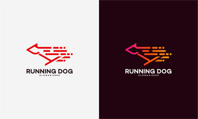 Line art Fast Running Dog, Cheetah, Tiger logo designs vector illustration