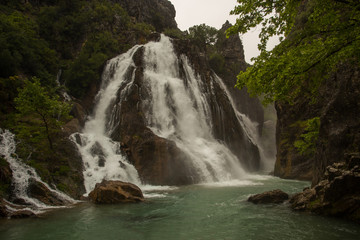 Fototapeta na wymiar Uchansu waterfall in Turkey