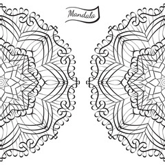 Vector mandala for anti-stress adult coloring book