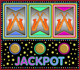 slot machine with saxophones