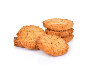 oat cookies on white background