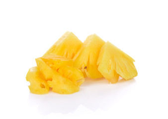 Pineapple slices isolated on white background