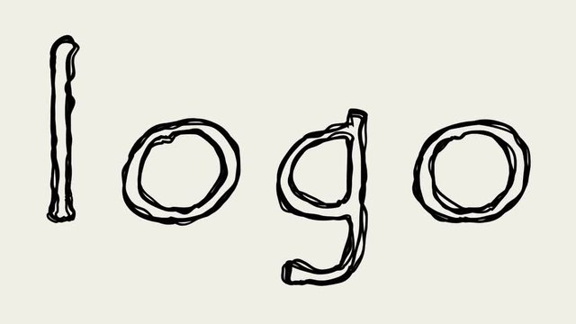 seamless looping word logo. animated text written in pencil on paper