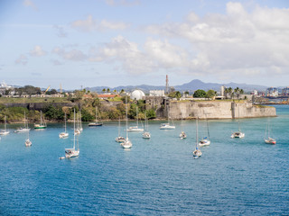 Fototapeta na wymiar The historic fort in the harbour of Fort-de-France, Martinique