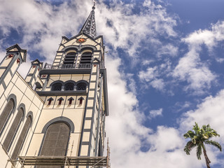 pire of St. Louis Cathedral in Fort-de-France in Martinique, an overseas department of France.