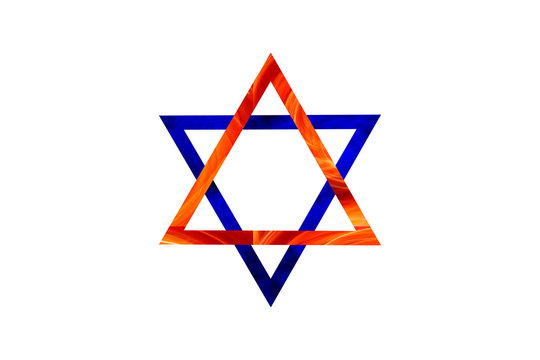 Hexagram. Interlocking ancient fire and water symbols, illustration.