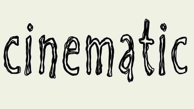seamless looping word cinematic. animated text written in pencil on paper