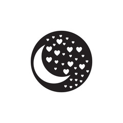 night of love icon. Valentine's Day elements. Premium quality graphic design icon. Simple love icon for websites, web design, mobile app, info graphics