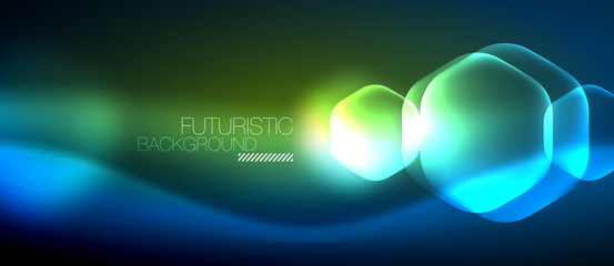 Neon hexagon background