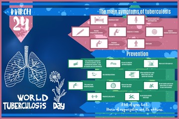 blue bright brochure by March  Day against Tuberculosis Vector