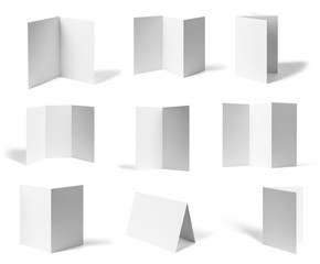 Obraz premium folded leaflet white blank paper template book desktop calendar