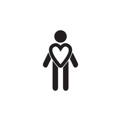 man in the form of heart icon. Valentine's Day elements. Premium quality graphic design icon. Simple love icon for websites, web design, mobile app, info graphics