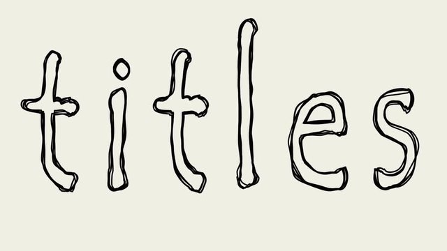 seamless looping word titles. animated text written in pencil on paper