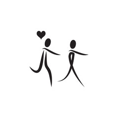 a loving couple holds a heart icon. Valentine's Day elements. Premium quality graphic design icon. Simple love icon for websites, web design, mobile app, info graphics