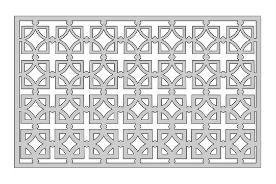 Template for cutting. Square repeat pattern. Laser cut. Ratio 1:2. Vector illustration.